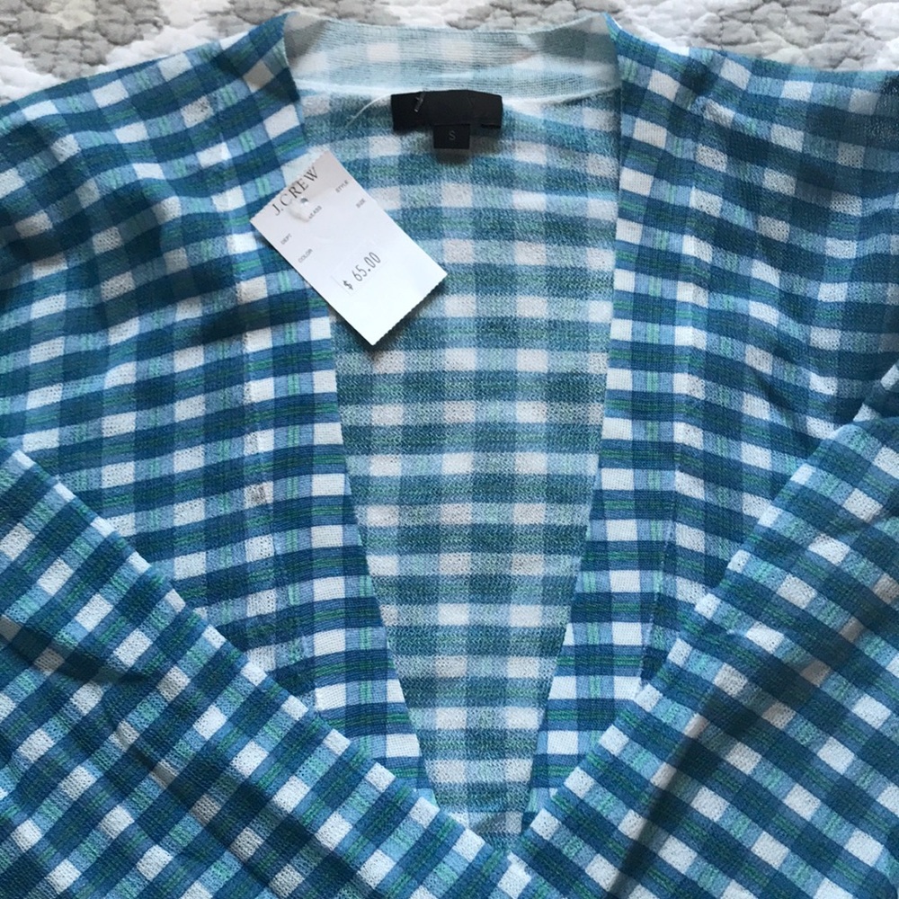 Light weight plaid j.crew cardigan